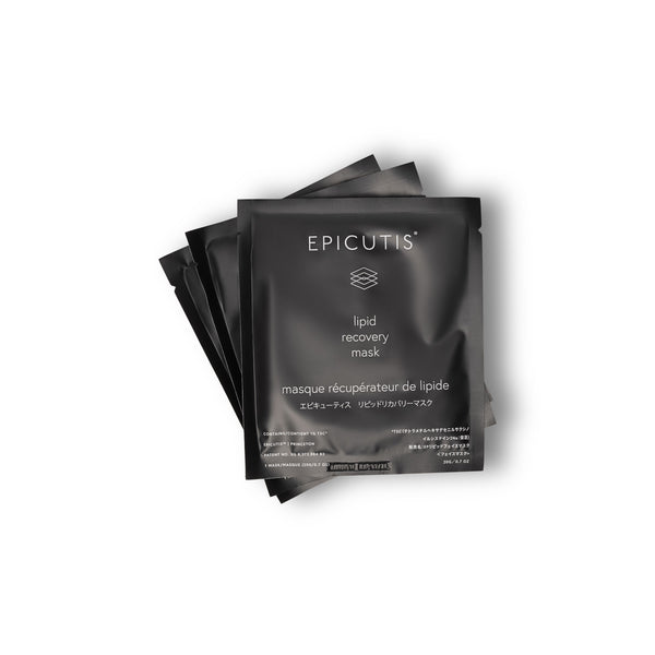 Epicutis lipid recovery mask packaging on a white background