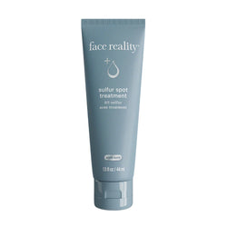 Tube of face reality sulfur spot treatment on a white background